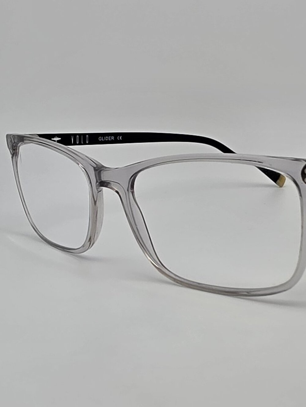 Volo Glider Crystal Clear Black XL Aviation Eyeglasses Frame 58-18-150
